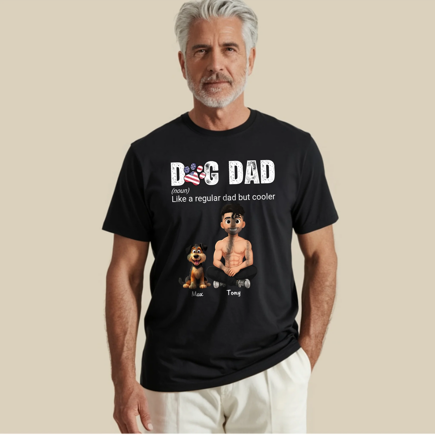 Personalized "Dog Dad" T-shirt Custom Gift for Dog Lover And Father's Day