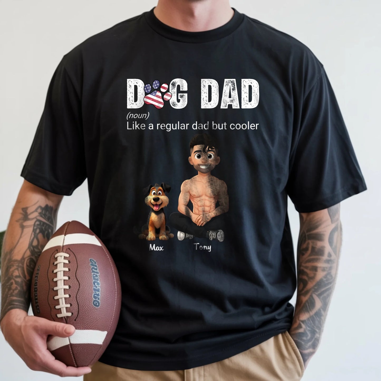 Personalized "Dog Dad" T-shirt Custom Gift for Dog Lover And Father's Day