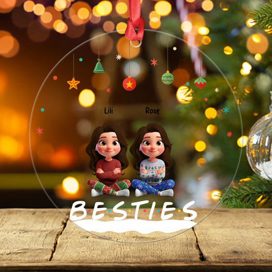 Besties Forever Ornament - Personalized Glass Ornament Christmas Gift For Best Friends
