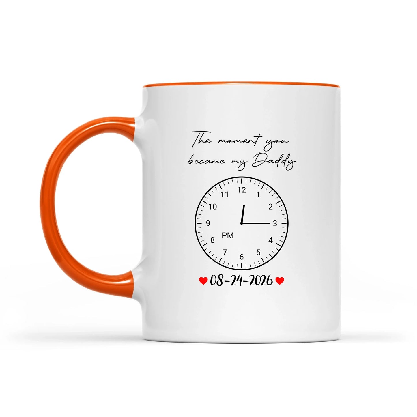 Custom Photo Realistic Watercolor Art The Moment You Became My Daddy Mommy Date And Time - Personalized Pottery Mug