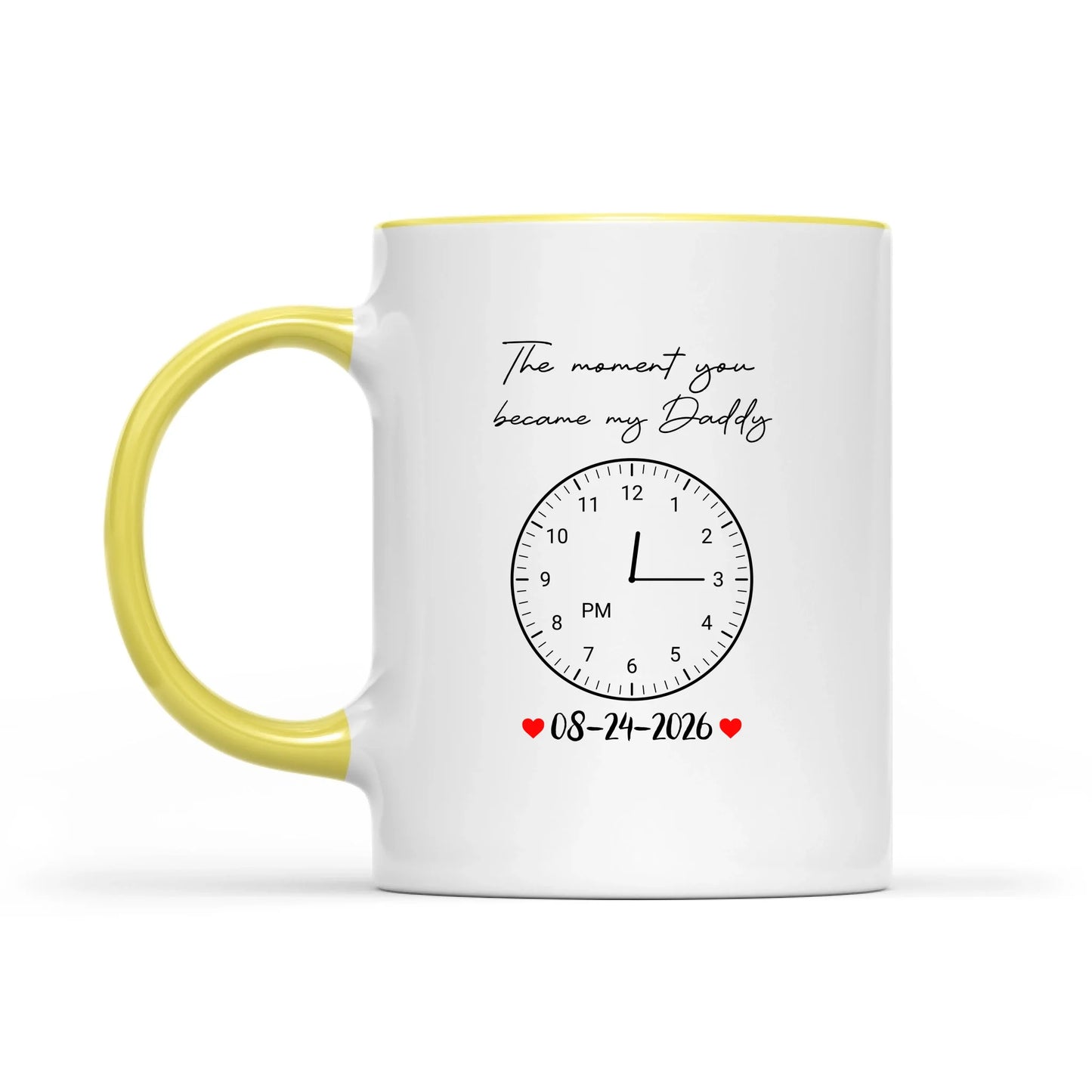 Custom Photo Realistic Watercolor Art The Moment You Became My Daddy Mommy Date And Time - Personalized Pottery Mug