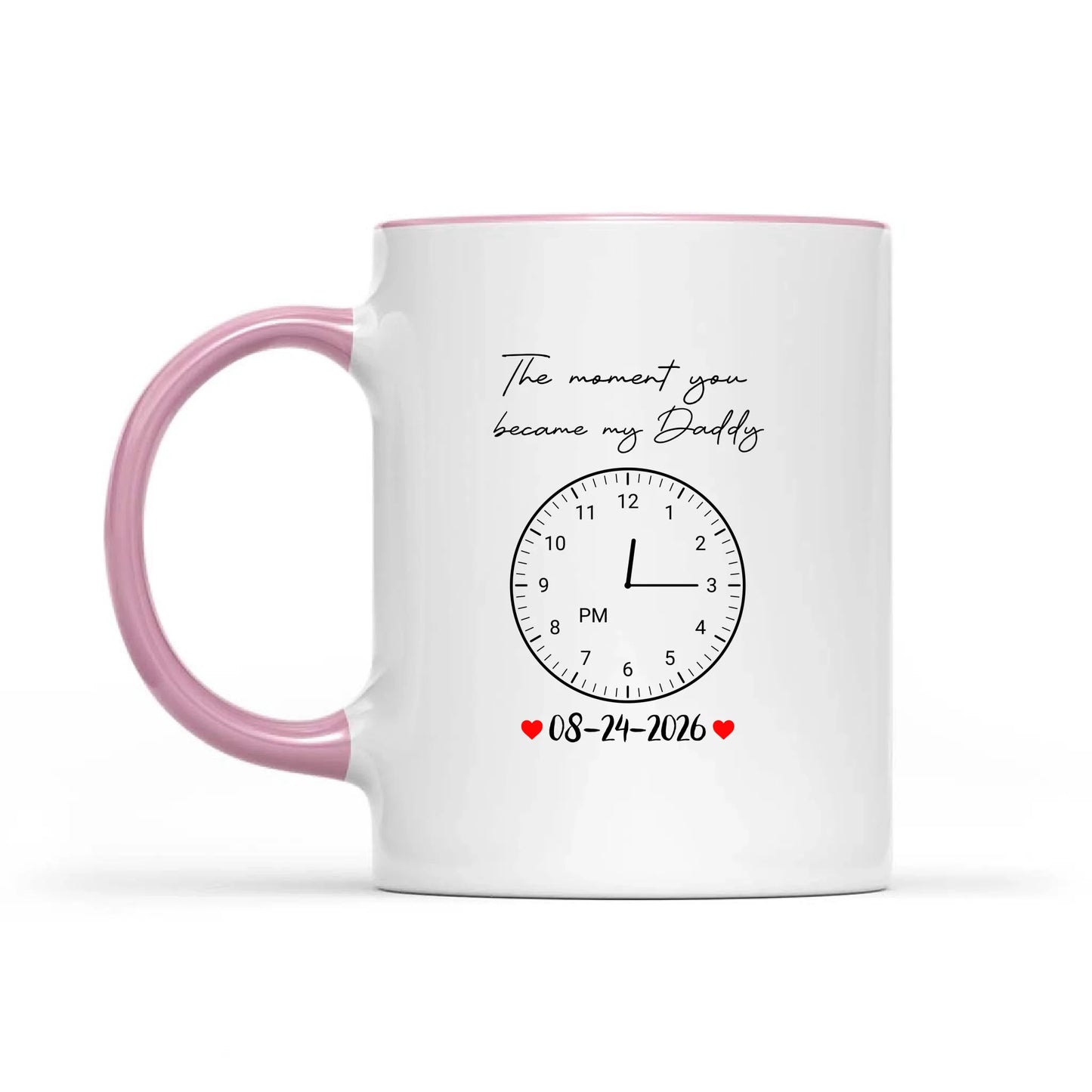 Custom Photo Realistic Watercolor Art The Moment You Became My Daddy Mommy Date And Time - Personalized Pottery Mug