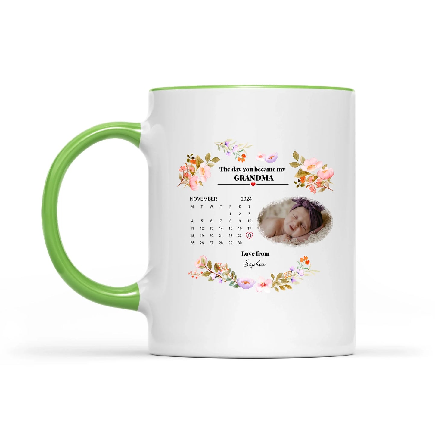 The Day You Became My Mommy, Daddy, Grandparents - Personalized Photo Baby Mug