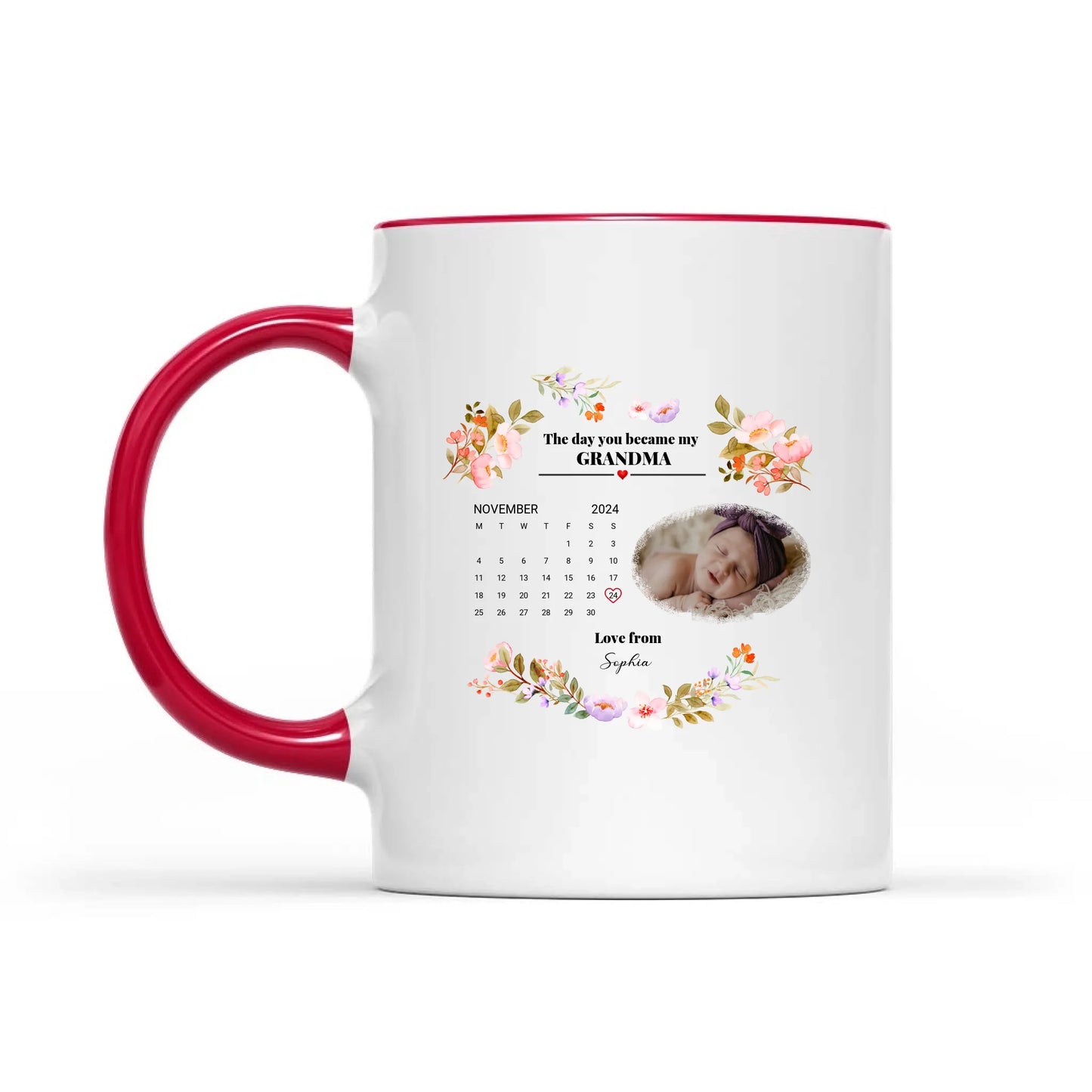 The Day You Became My Mommy, Daddy, Grandparents - Personalized Photo Baby Mug