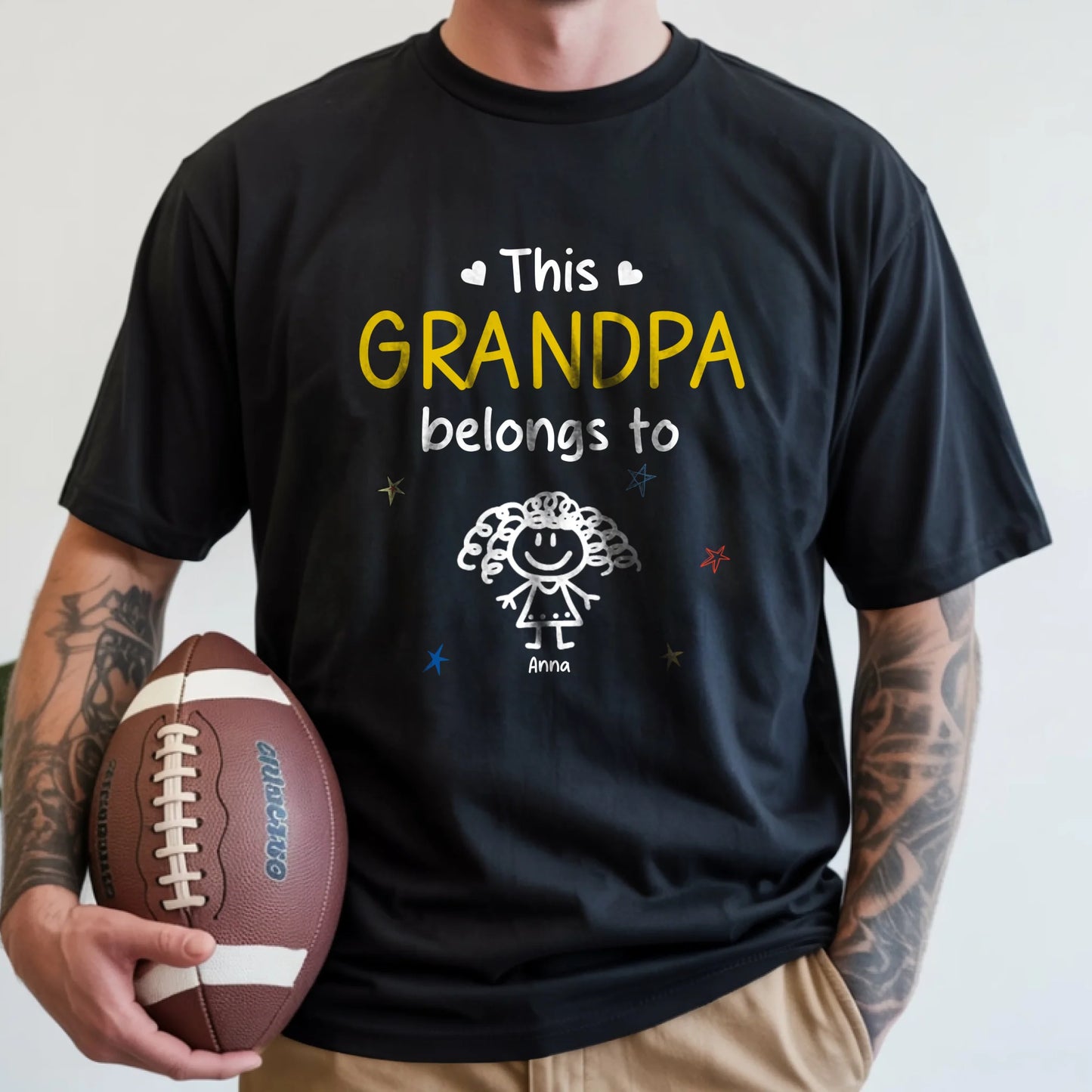 This Grandpa Belongs To Kid Stick Figures - Personalized T-Shirt