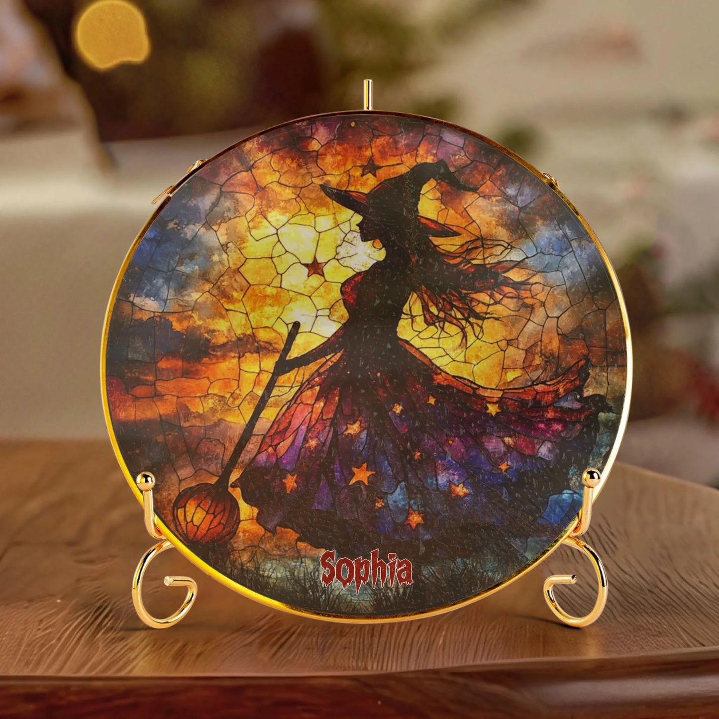 Halloween Witch - Personalized Window Stained Glass