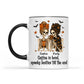 Skeleton Besties Girls - Coffee in hand, spooky besties till the end - Personalized Mug - Funny Work Bestie Gift, Halloween Keepsake For Best Friends
