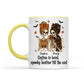 Skeleton Besties Girls - Coffee in hand, spooky besties till the end - Personalized Mug - Funny Work Bestie Gift, Halloween Keepsake For Best Friends