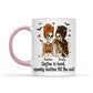 Skeleton Besties Girls - Coffee in hand, spooky besties till the end - Personalized Mug - Funny Work Bestie Gift, Halloween Keepsake For Best Friends