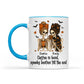 Skeleton Besties Girls - Coffee in hand, spooky besties till the end - Personalized Mug - Funny Work Bestie Gift, Halloween Keepsake For Best Friends