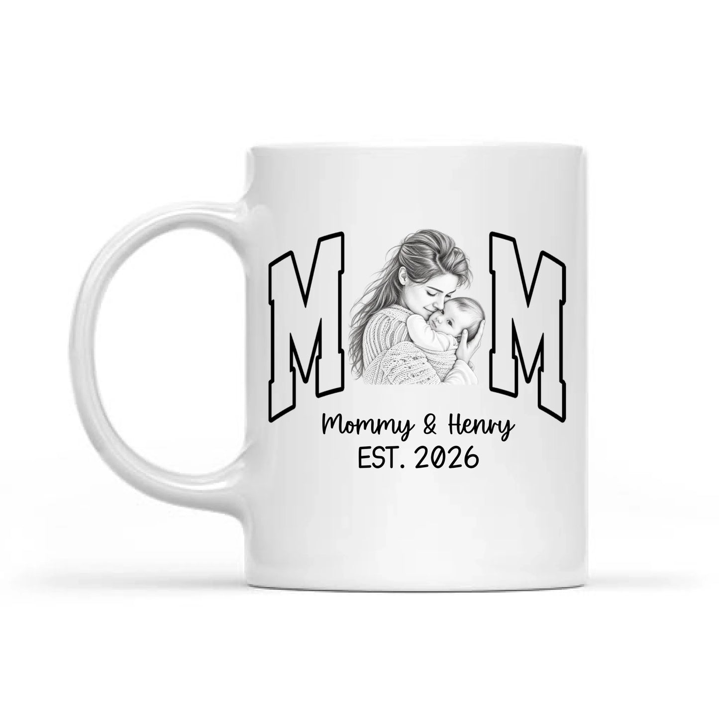 Custom Photo Printed Mug - Personalized Mother's Day, Baby Shower, Gender Reveal Gifts For New Moms - Hello Little One