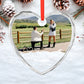 Engagement Gifts for Couples - Engaged Keepsake Ornament, Marriage Proposal Gift, Christmas gift for Couple - Personalized Photo Round Glass Ornament