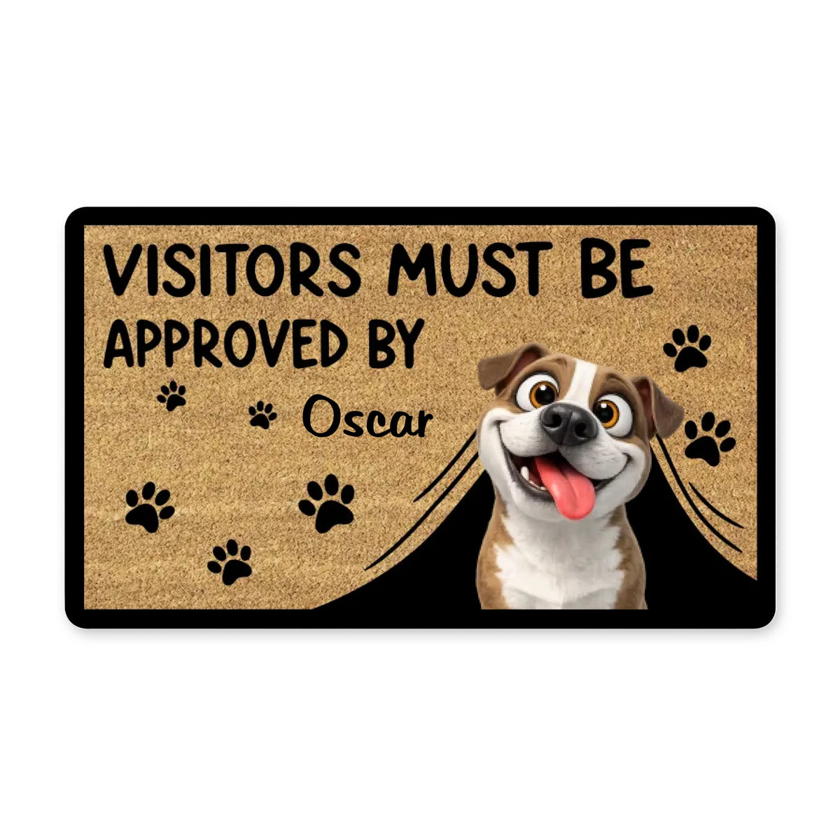 Visitors Must Be Approved By This Dog - Personalized Dog Doormat - Gift For Dog Lover