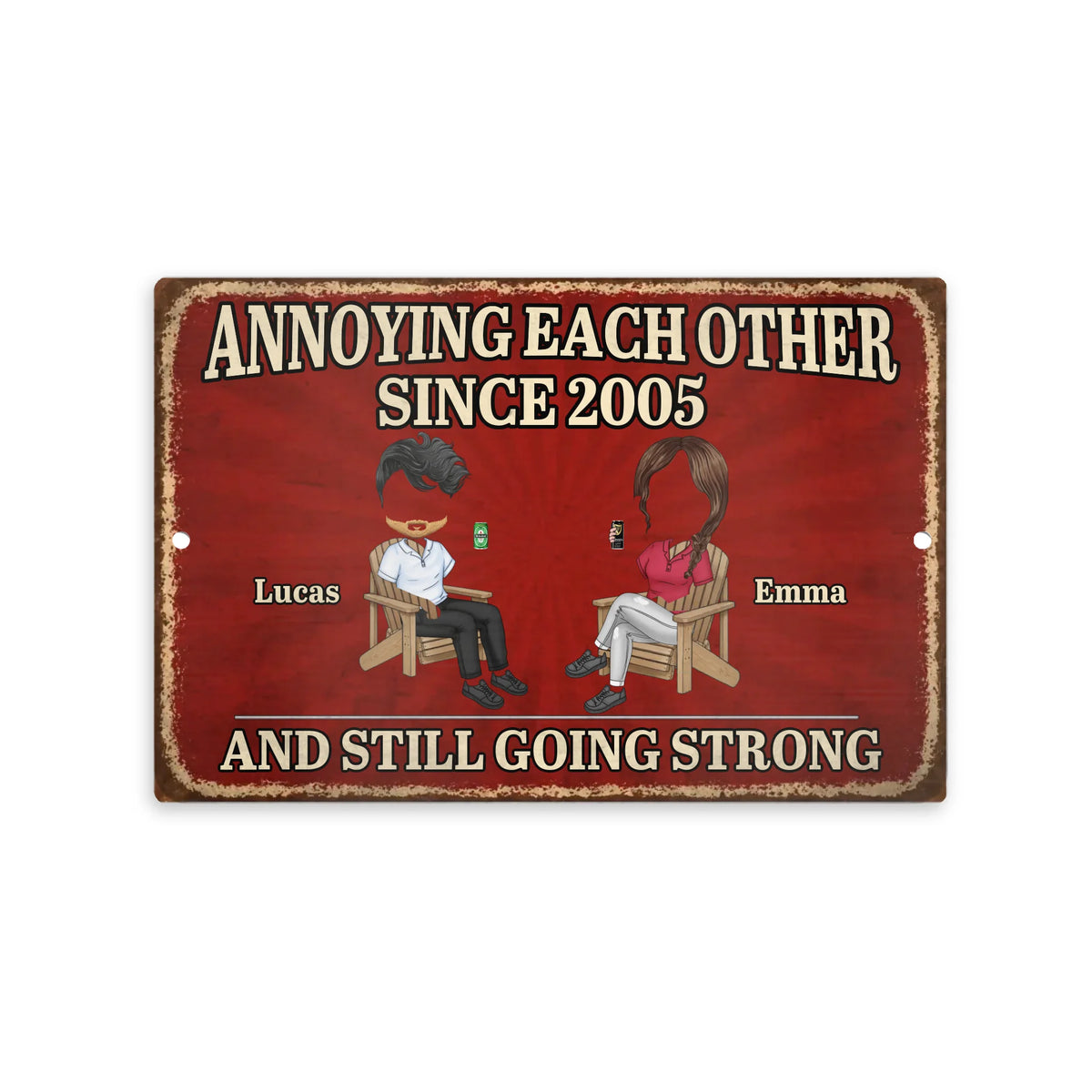 Personalized Couple Home Decor Metal Sign - Anniversary Wedding Gifts For Husband And Wife, Him And Her - Always Better Together