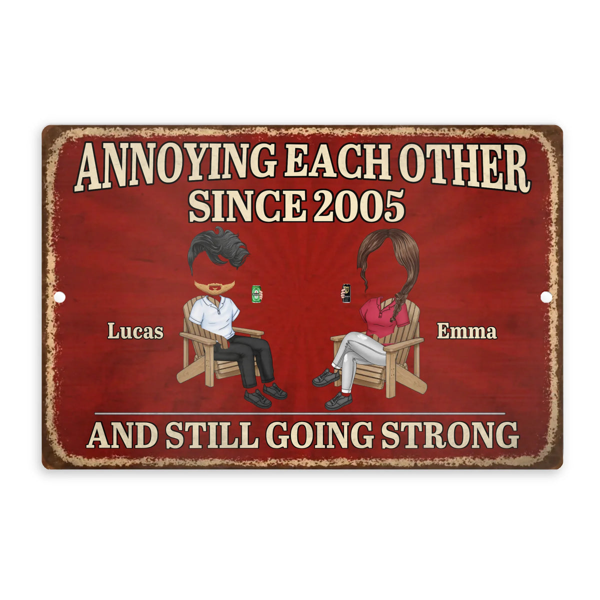 Personalized Couple Home Decor Metal Sign - Anniversary Wedding Gifts For Husband And Wife, Him And Her - Always Better Together