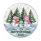 Personalized Snowman Family Merry Christmas Acrylic Ornament -  Gift For Family Christmas Holiday