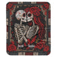 Personalized Skeleton Couple Blanket – Custom Names Gothic Skull Lovers, Red Rose Romantic Couple - Halloween Gifts For Couples