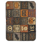 Vintage Halloween Woven Throw Blanket – Spooky Pumpkin, Ghost, Bat & Boo Patchwork Blanket