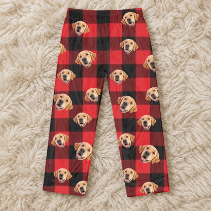 Custom Photo Funny Dog Cat Pet Human Face - Personalized Pajama Pants