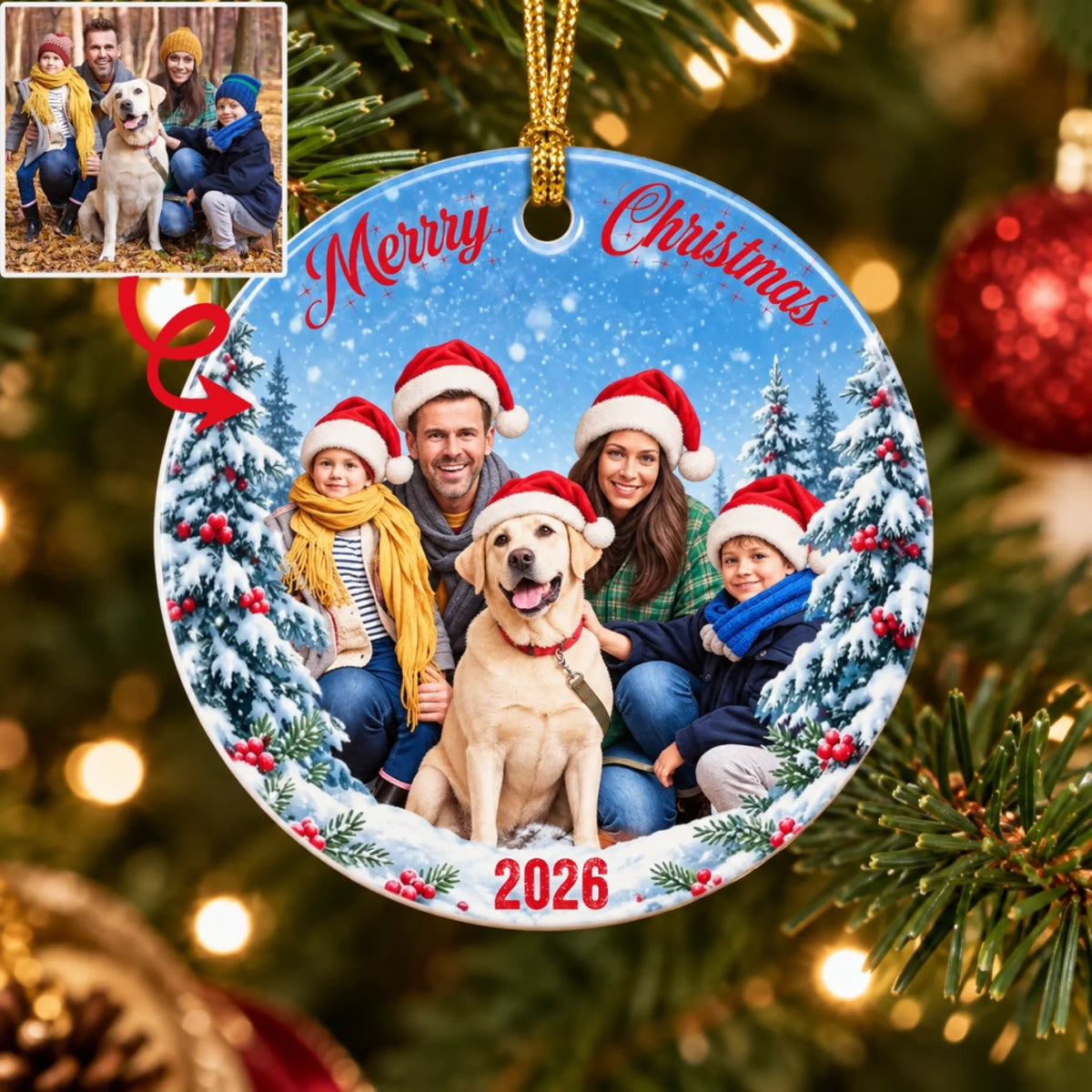 Merry Christmas Family Ornament