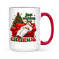 Funny Fat Santa Couch Mug, Just Waiting for Christmas Gift