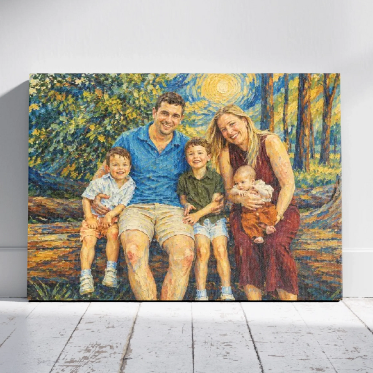 Personalized Van Gogh Art Style Photo Family or Friends Portrait Canvas - Gifts For The Family