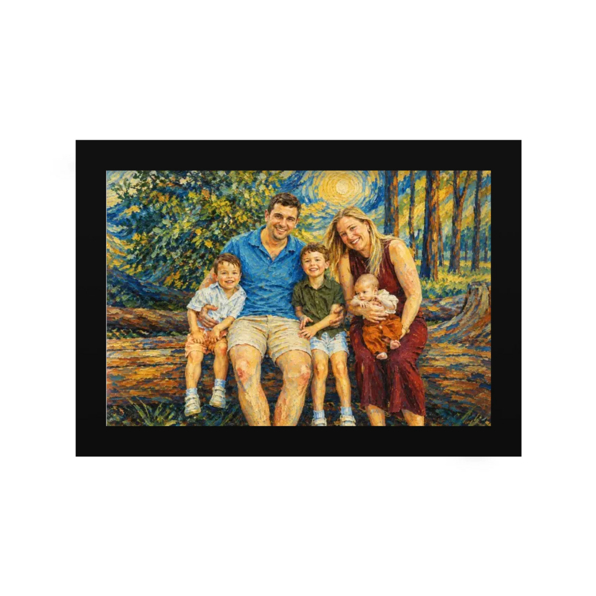 Personalized Van Gogh Art Style Photo Family or Friends Portrait Canvas - Gifts For The Family