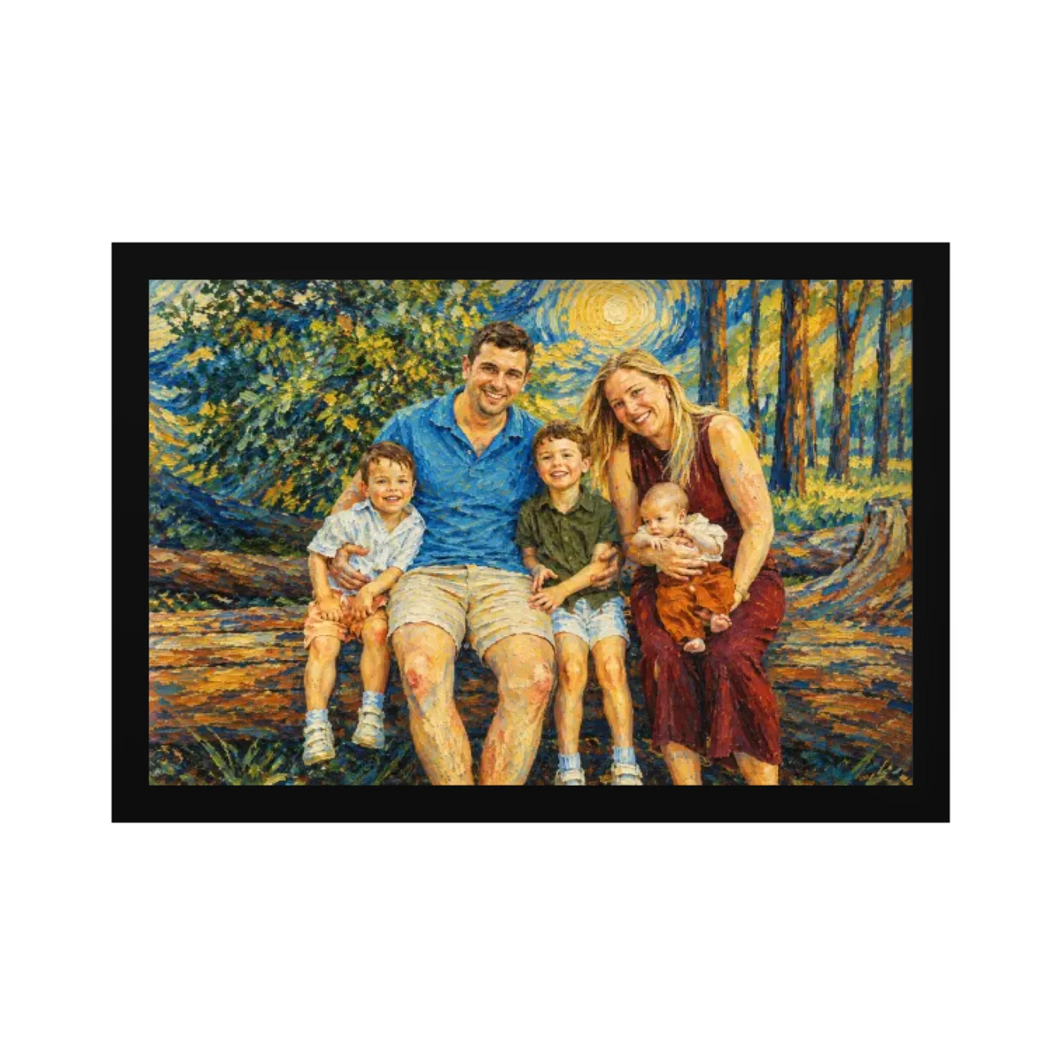 Personalized Van Gogh Art Style Photo Family or Friends Portrait Canvas - Gifts For The Family