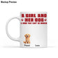 Personalized Dog Mug - A Girl and Her Dog, A Bond That Can't Be Broken, Cute Chibi Dog Mom Cup, Gift for Dog Lovers