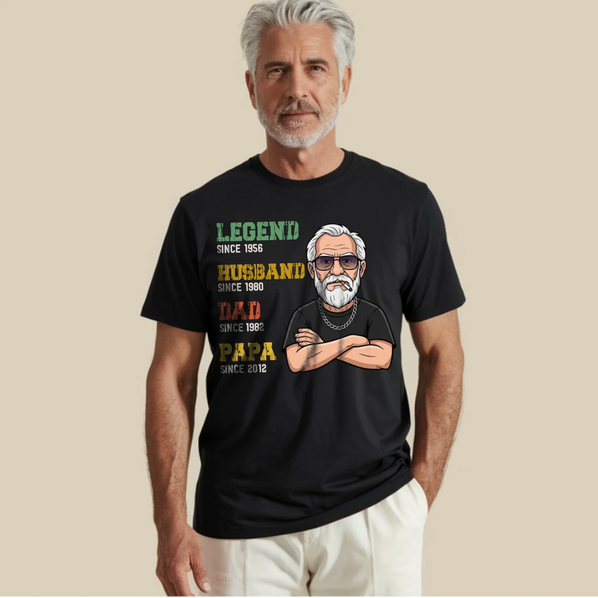 Personalized Papa T-shirts - Legend Husband Dad Papa Shirt, Gift For Dad & Grandpa