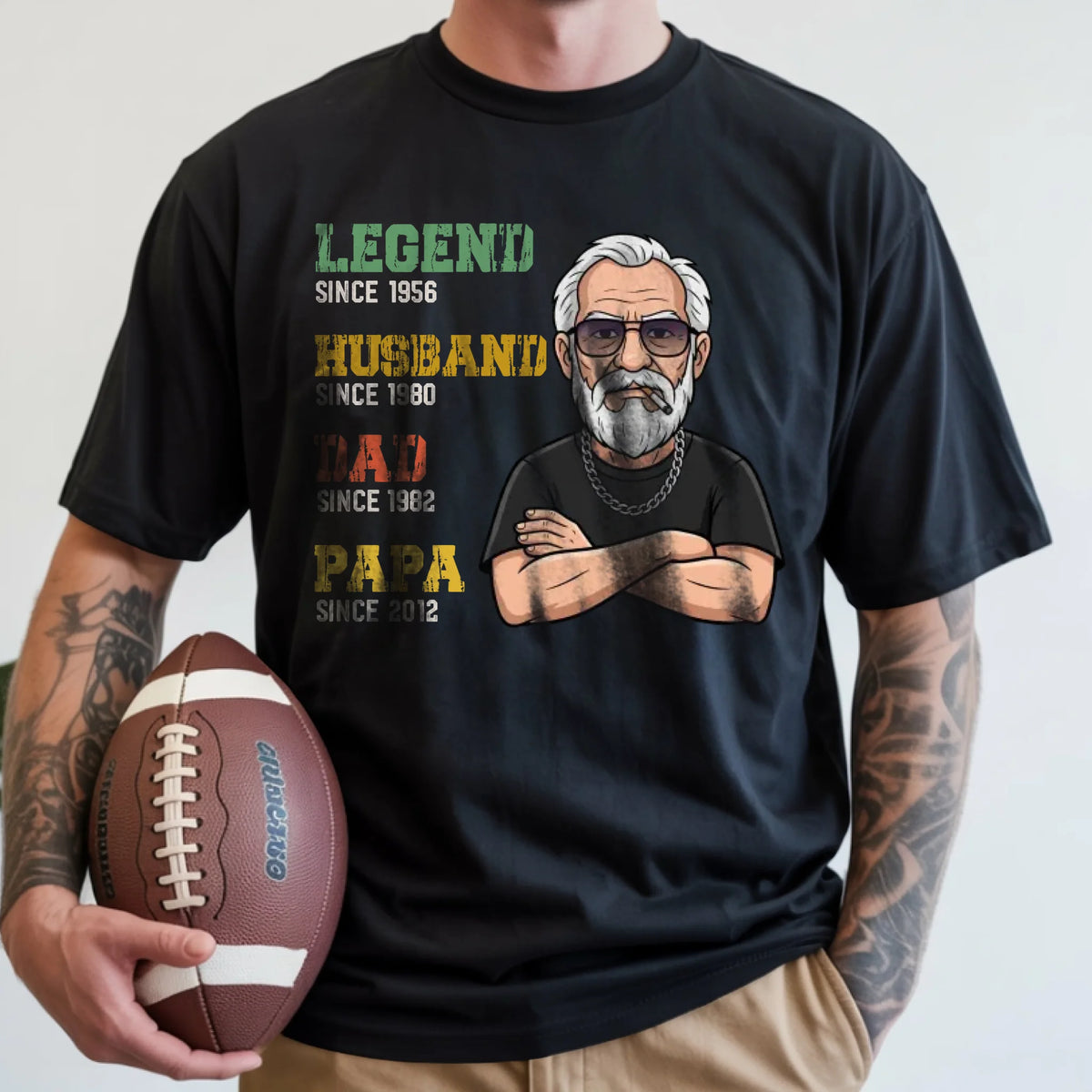 Personalized Papa T-shirts - Legend Husband Dad Papa Shirt, Gift For Dad & Grandpa