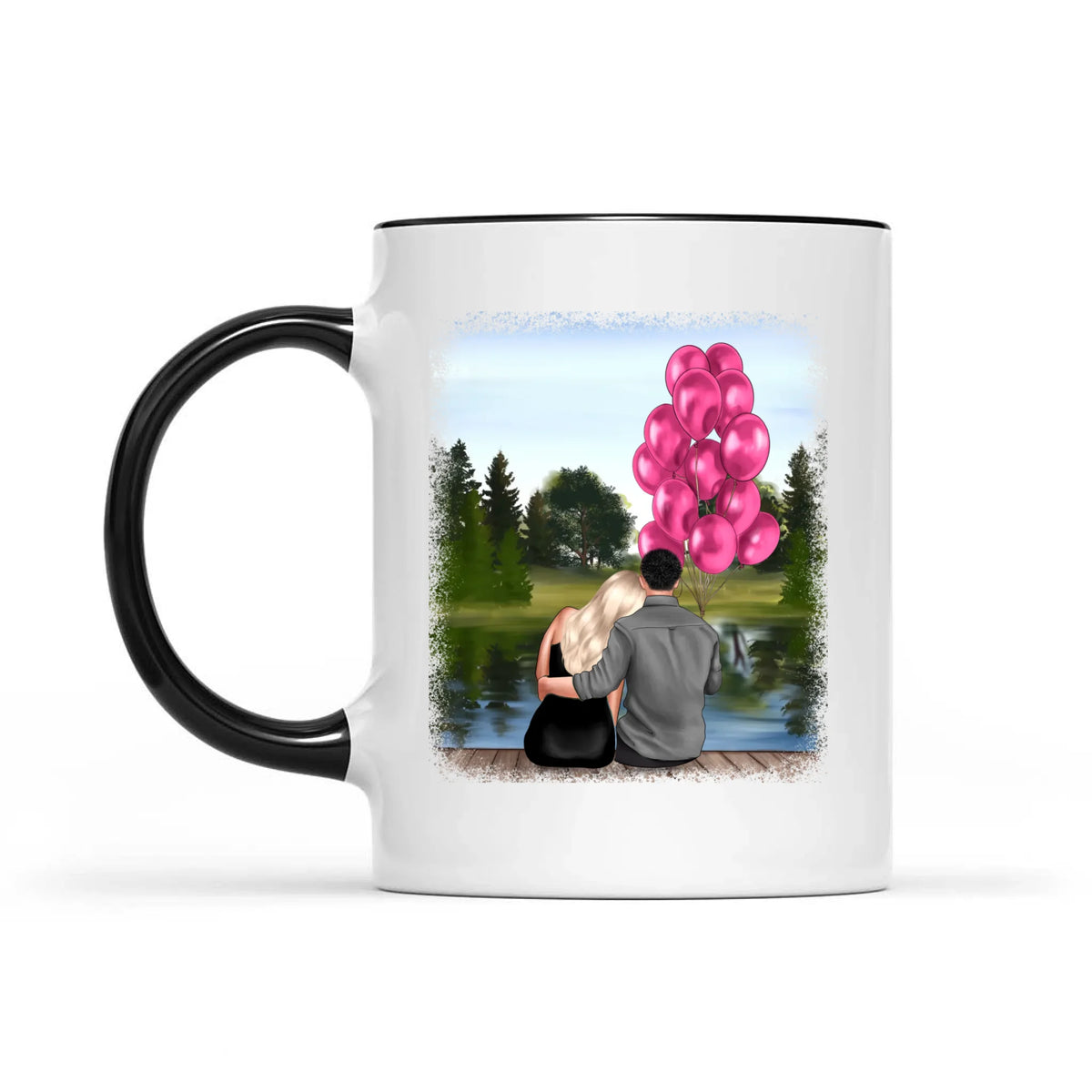 Holding Hands Couple Mug, Personalized Names & Date, Custom Couple Valentine's Day, Perfect Love Gift