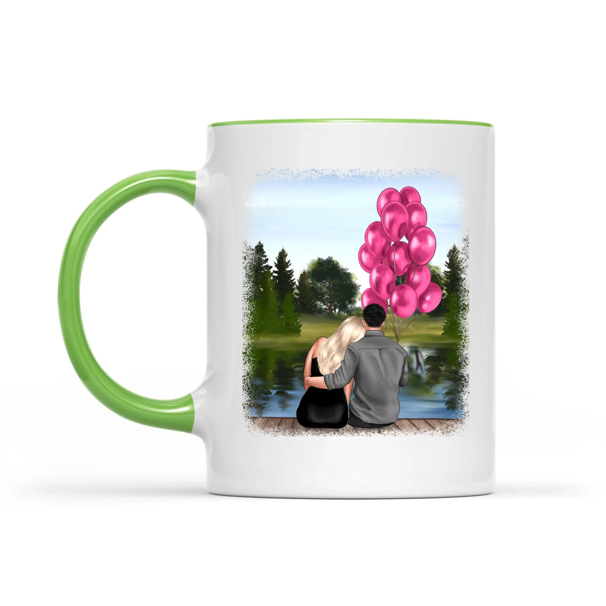 Holding Hands Couple Mug, Personalized Names & Date, Custom Couple Valentine's Day, Perfect Love Gift