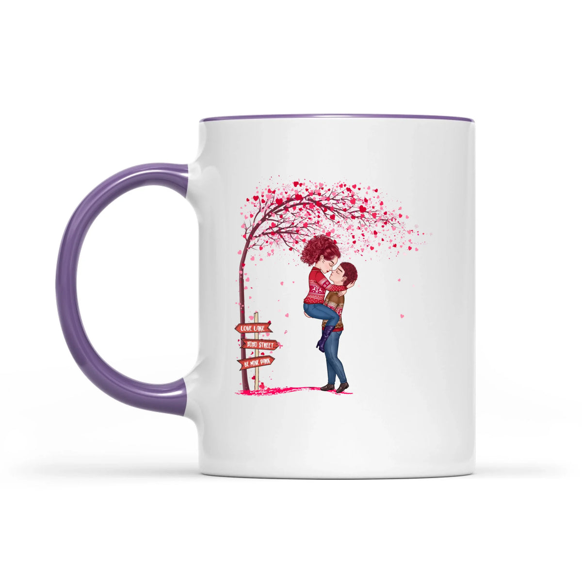 Personalized Couples Tree Heart Love Romantic Valentine's Day Mug