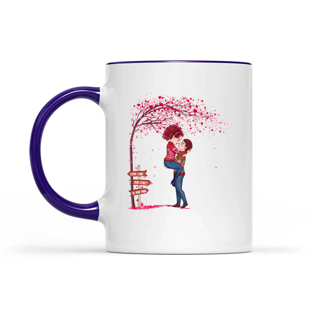 Personalized Couples Tree Heart Love Romantic Valentine's Day Mug