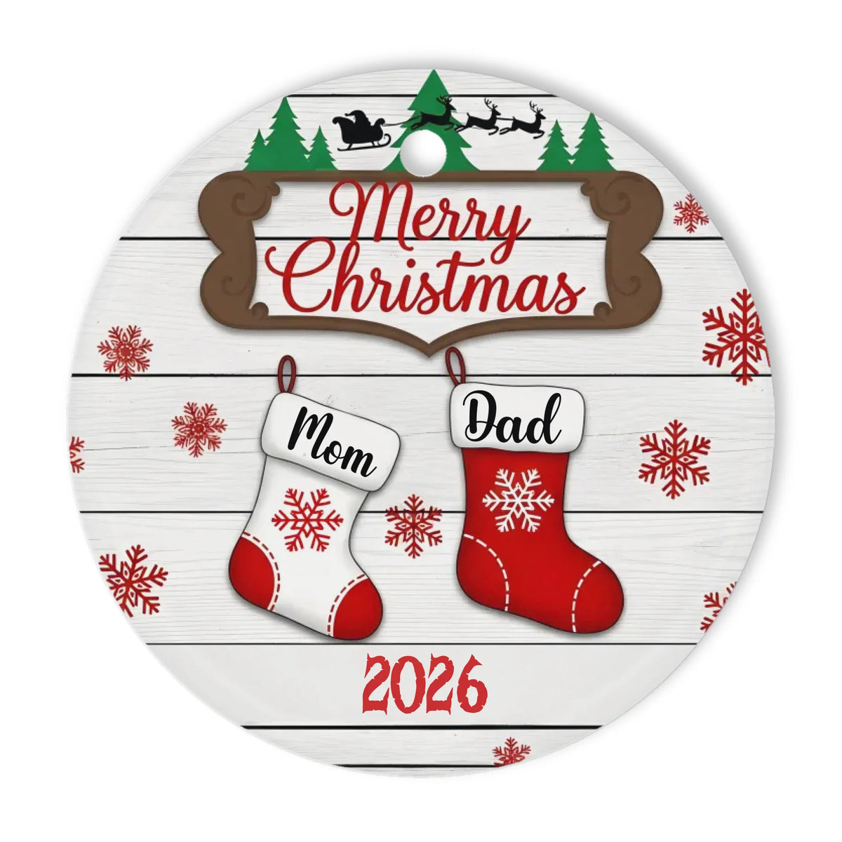 Merry Christmas Family Custom Name Ornament Christmas Gift