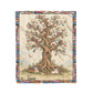 Personalized Reading Blanket – Custom Photo Blanket with Reader Character & Book Tree, Cozy Gift for Book Lover