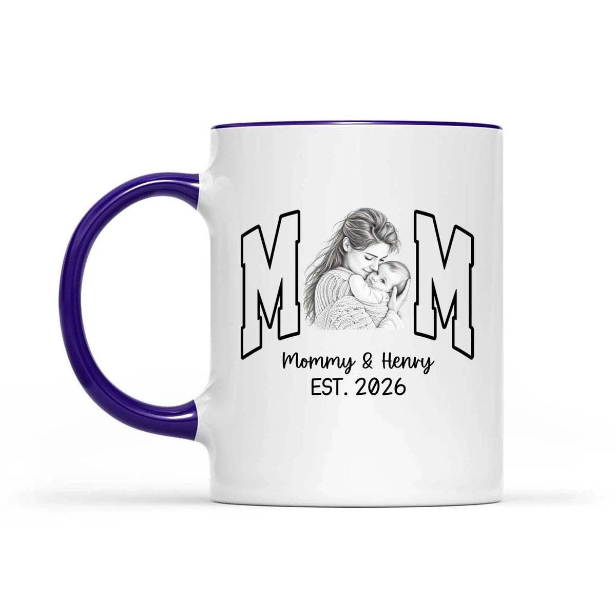 Custom Photo Printed Mug - Personalized Mother's Day, Baby Shower, Gender Reveal Gifts For New Moms - Hello Little One