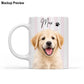 Personalized Pet Photo Mug, Striped Portrait Mug, Gift for Pet Lovers