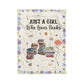 Just A Girl Who Loves Books Blanket Birth Month Flower - Personalized Blanket