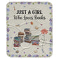 Just A Girl Who Loves Books Blanket Birth Month Flower - Personalized Blanket