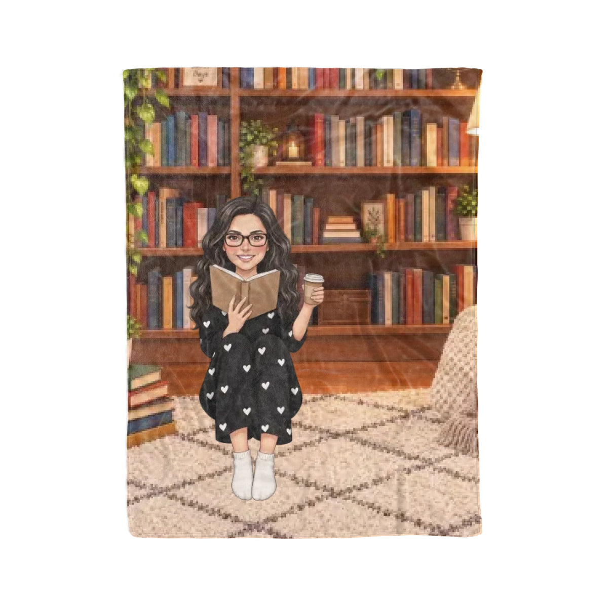 Just One More Chapter Blanket - Custom Bookish Gift for Book Lover, Personalized Girl Reading Books Blanket