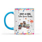 Just A Girl Who Loves Books Birth Month Flower - Personalized Reader Girl Coffee Mug For Book Lover