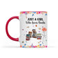 Just A Girl Who Loves Books Birth Month Flower - Personalized Reader Girl Coffee Mug For Book Lover