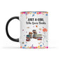 Just A Girl Who Loves Books Birth Month Flower - Personalized Reader Girl Coffee Mug For Book Lover