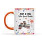 Just A Girl Who Loves Books Birth Month Flower - Personalized Reader Girl Coffee Mug For Book Lover