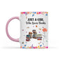 Just A Girl Who Loves Books Birth Month Flower - Personalized Reader Girl Coffee Mug For Book Lover